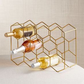

Estante Para Once Botellas de Vino Dorado